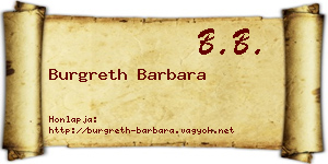 Burgreth Barbara névjegykártya